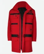 Paul Rudd Ghostbusters Frozen Empire Gary Grooberson Red Coat Jacket Front