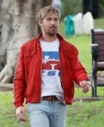 Ryan Gosling The Fall Guy Colt Seavers Red Bomber Jacket Inspiration Image