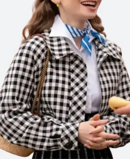 Lily Collins Plaid Jacket