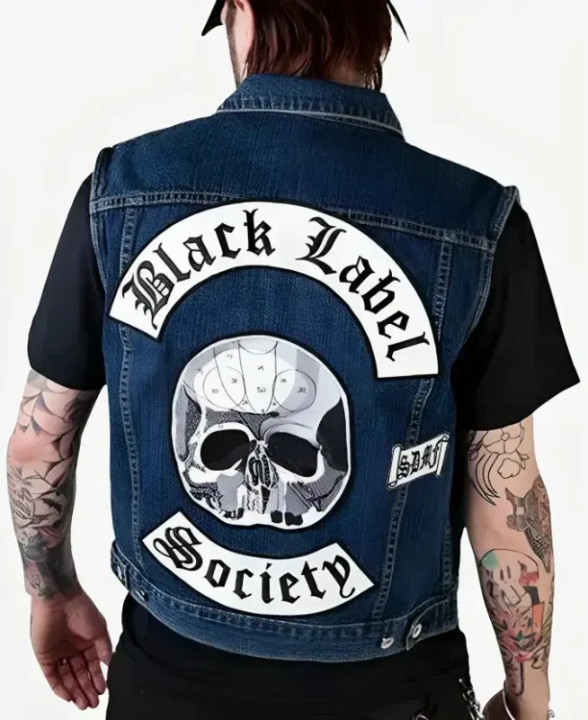 Black Label Society Denim Vest Back