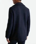 Brandon Sklenar It Ends with Us Atlas Corrigan Blue Peacoat Jacket Back