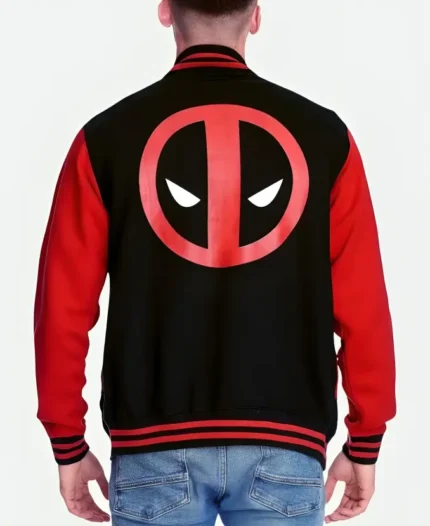 Deadpool Black and Red Letterman Varsity Jacket