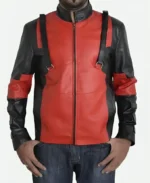 Game Version Deadpool Red And Black Leather Biker Jacket