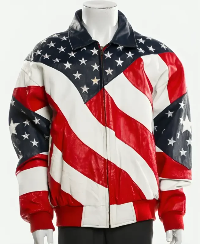 Michael Hoban American Flag Leather Jacket