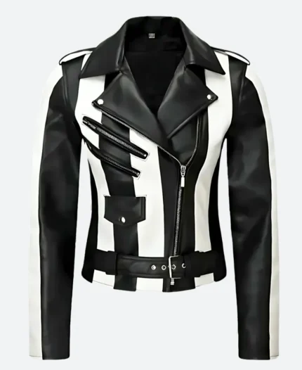 Michael Keaton Beetlejuice Leather Jacket Front Image