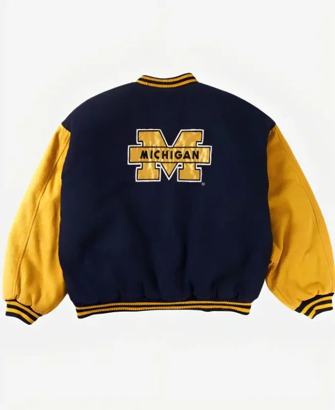 Michigan Wolverines Football Varsity Jacket Back Image