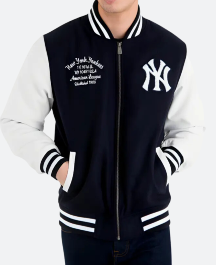 New York Yankees Blue And White Varsity Jacket