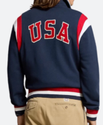 Olympic Team USA Blue Baseball Jacket Back Image