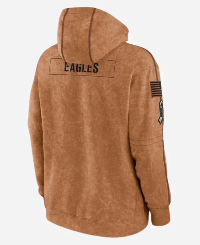 Philadelphia Eagles Brown Hoodie Back Image