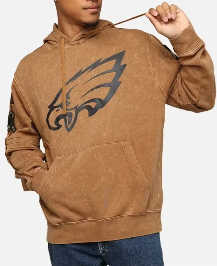 Philadelphia Eagles Brown Hoodie Full Image