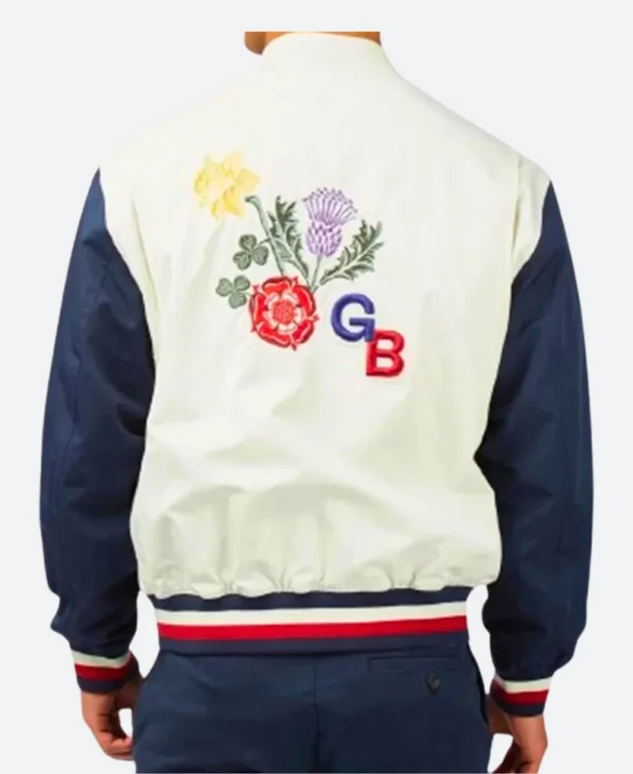 Team GB Paris Olympics 2024 White Bomber Jacket