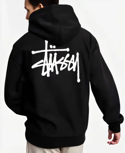 Basic Stussy Black Pullover Hoodie