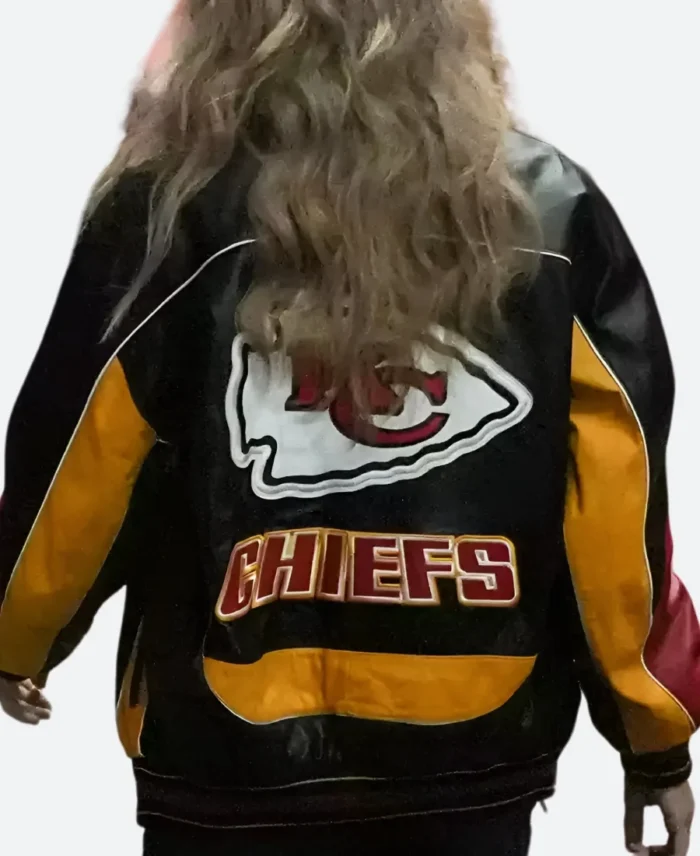 Taylor Swift Travis Kelce Arrowhead Stadium Bucs Vs Chiefs Game Leather Jacket