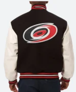 Carolina Hurricanes Black Bomber Jacket Back Image