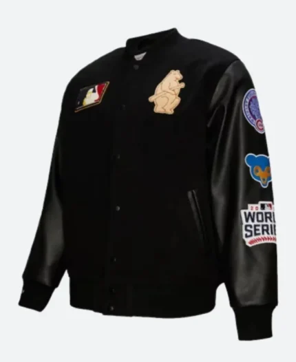 Chicago Cubs Mitchell & Ness Blackout Varsity Jacket