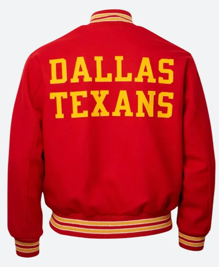 Dallas Texans Travis Kelce Varsity Jacket Back Image