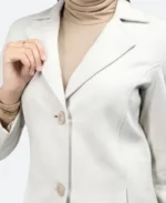 Dua lipa White Coat Close Image