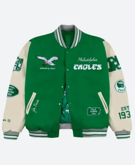 Eagles GOLF WANG Green Letterman Jacket