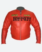 Ferrari Racing Leather Jacket Front Image