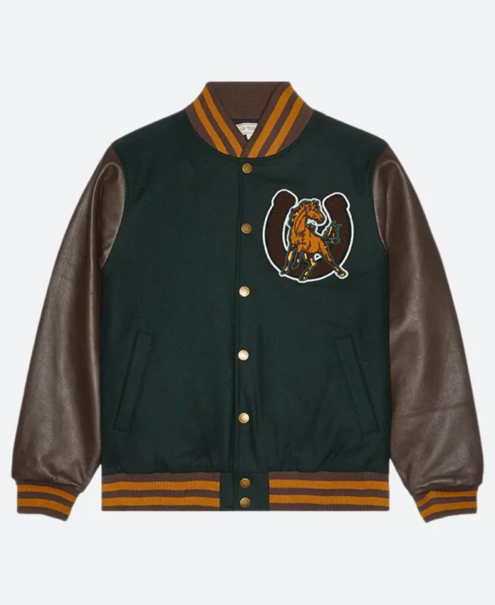 Ford Mustang Varsity Leather Jacket Front Image