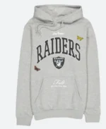 Las Vegas Raiders Felt Grey Hoodie Front Image