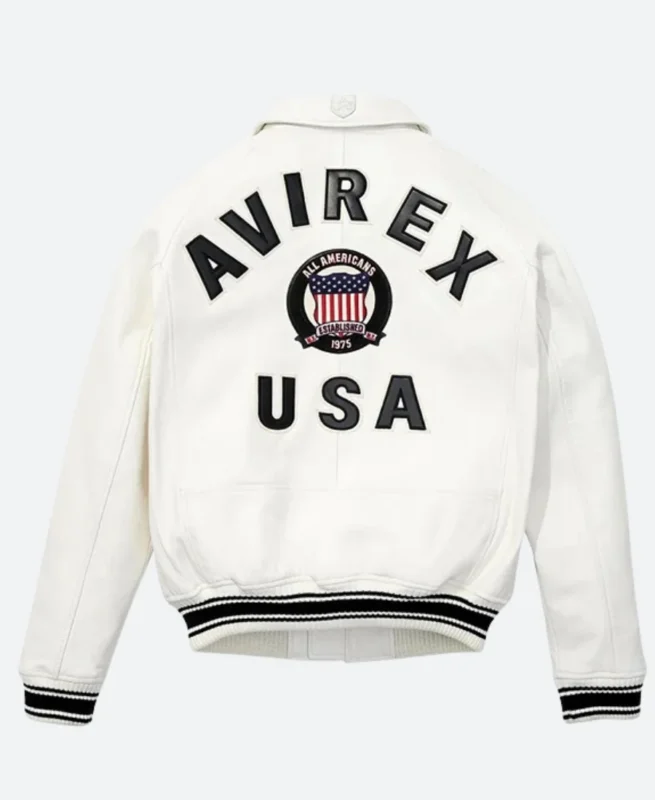 Lil Durk Avirex Leather Jacket Back Image