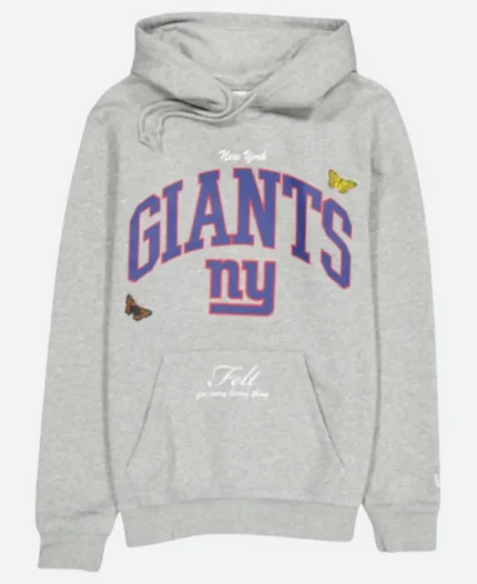 New York Giants FELT Grey Hoodie Front Image