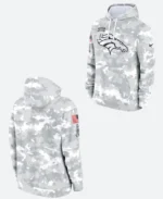 Salute To Service Denver Broncos Camo Hoodie Front & Back Image