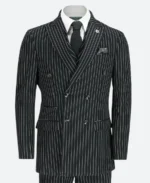 Wendell 1920s Fashion Black Stripped Suit Blazzer Image