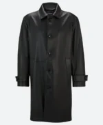 Zayn Malik US Open Leather Trench Coat Front Image