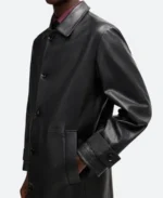 Zayn Malik US Open Leather Trench Coat Side Image