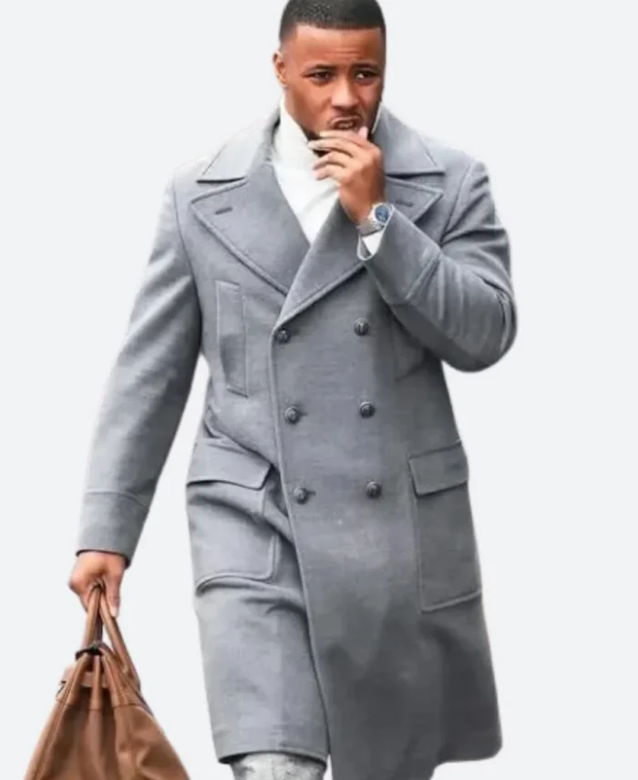 AFC Divisional Playoff Saquon Barkley Trench Coat Front Image