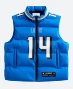 Amon Ra St. Brown Detroit Lions Off Season Puffer Vest Front Image