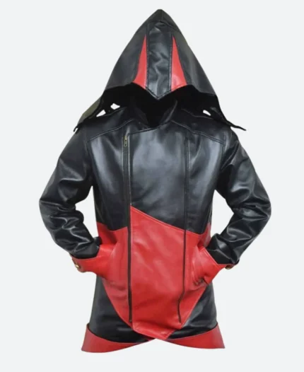 Assassins Creed 3 Connor Kenway Hooded Leather Jacket Front Image