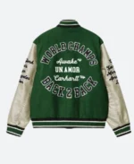 Awake NY LeBron James White Carhartt Varsity Jacket Back Image