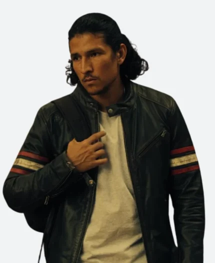 Black Mirror S06 Hector Leather Jacket Front Image