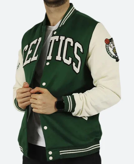 Boston Celtics Varsity Jacket Front Image