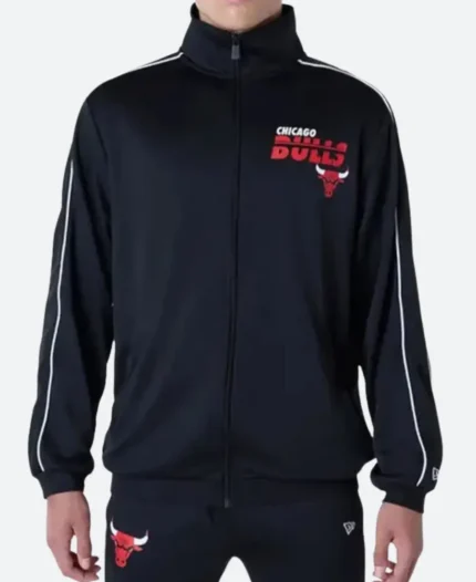 Chicago Bulls NBA Track Top Black Jacket