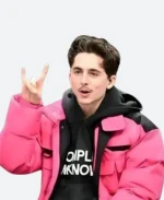 College Gameday Timothee Chalamet Puffer Jacket Front Image
