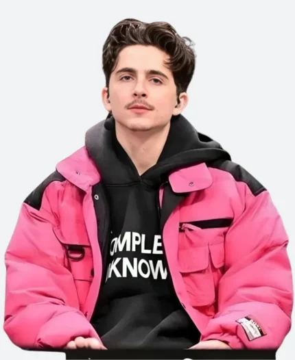 College Gameday Timothee Chalamet Puffer Jacket Full Image