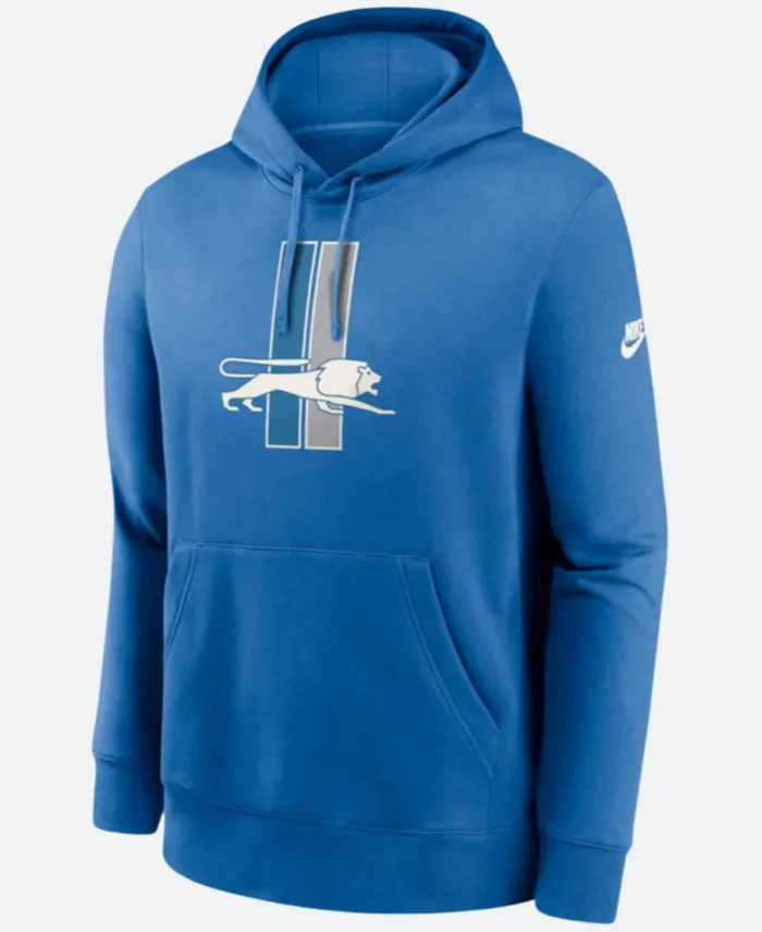 Detroit Lions Blue Rewind Club Hoodie Front Image