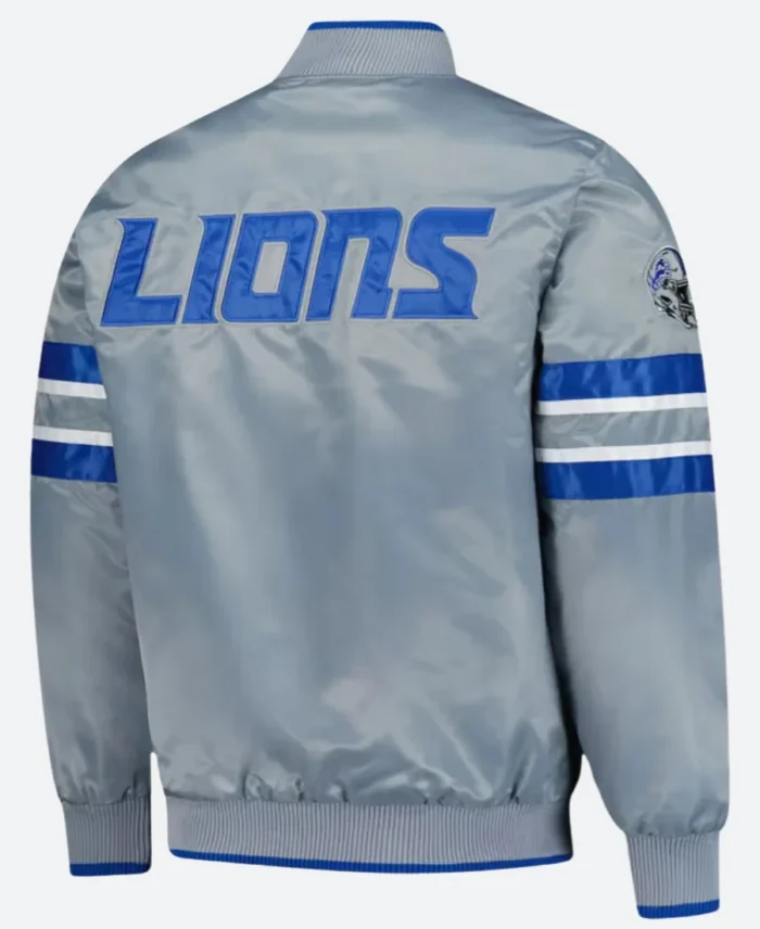 Detroit Lions Silver Scout II Varsity Jacket Back Image