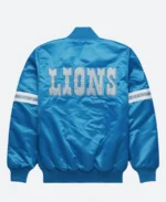 Detroit Lions Varsity Satin Letterman Jacket Back Image