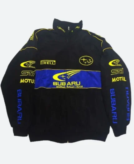 Firelli World Rally Team Black Subaru Jacket Front Image