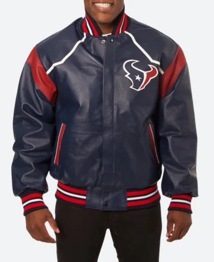 Houston Texans Leather Jacket Front Image