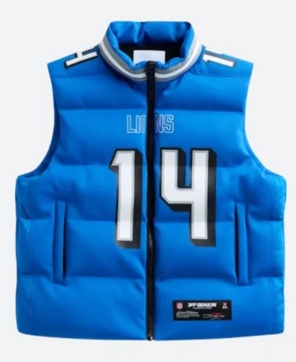 Jared Goff Detroit Lions Off Season Puffer Vest Front Image