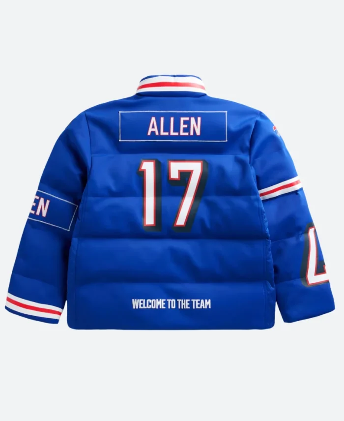 Josh Allen Buffalo Bills Off Season Puffer Jacket Back Image