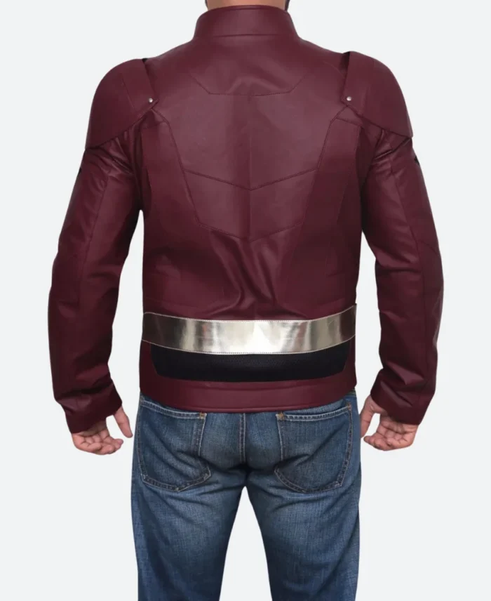 Justice League Ezra Miller The Flash Leather Jacket Back Image