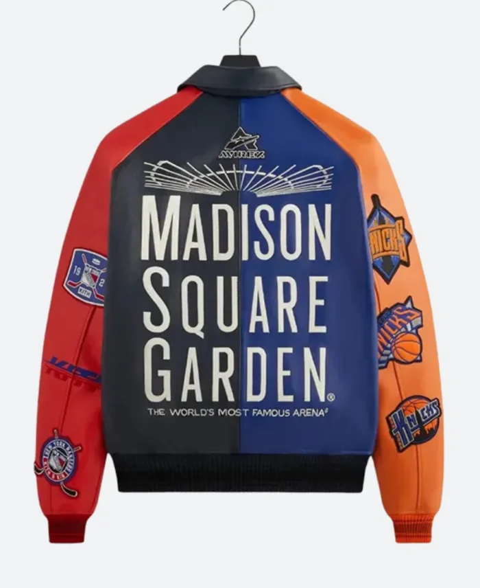 Kith X New York Knicks Avirex Madison Square Leather Jacket Back Image