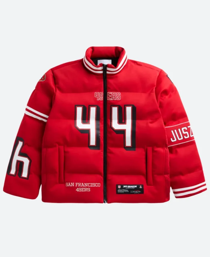Kyle Juszczyk SF 49ers Off Season Puffer Jacket Front Image